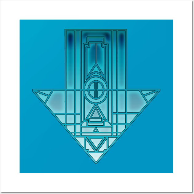 Teal Geometric Arrow Wall Art by richardsimpsonart